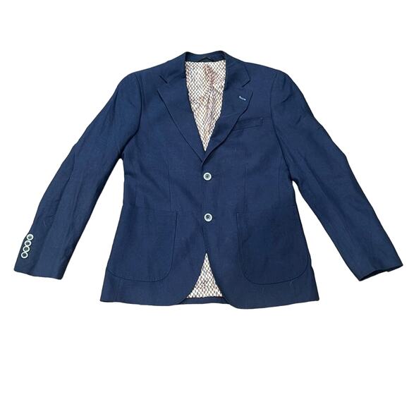 Oxford Men's Blake Linen Cotton Blazer Navy Size S - Picture 2 of 8